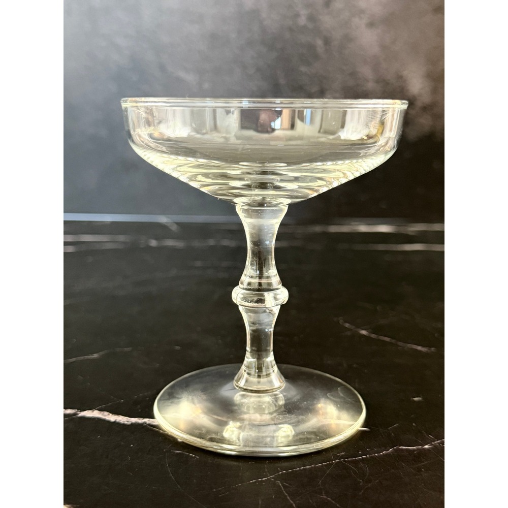 Vintage Libbey Georgian 4in Champagne Coupe with Wafer Stem